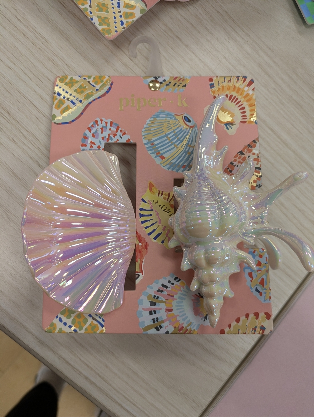 2/$25 - Piper K Iridescent Seashell Hair Claw Clip Set - Pink Pearl Finish